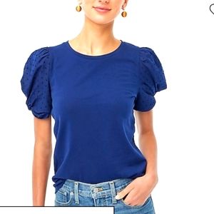 J Crew tie clip dot tee